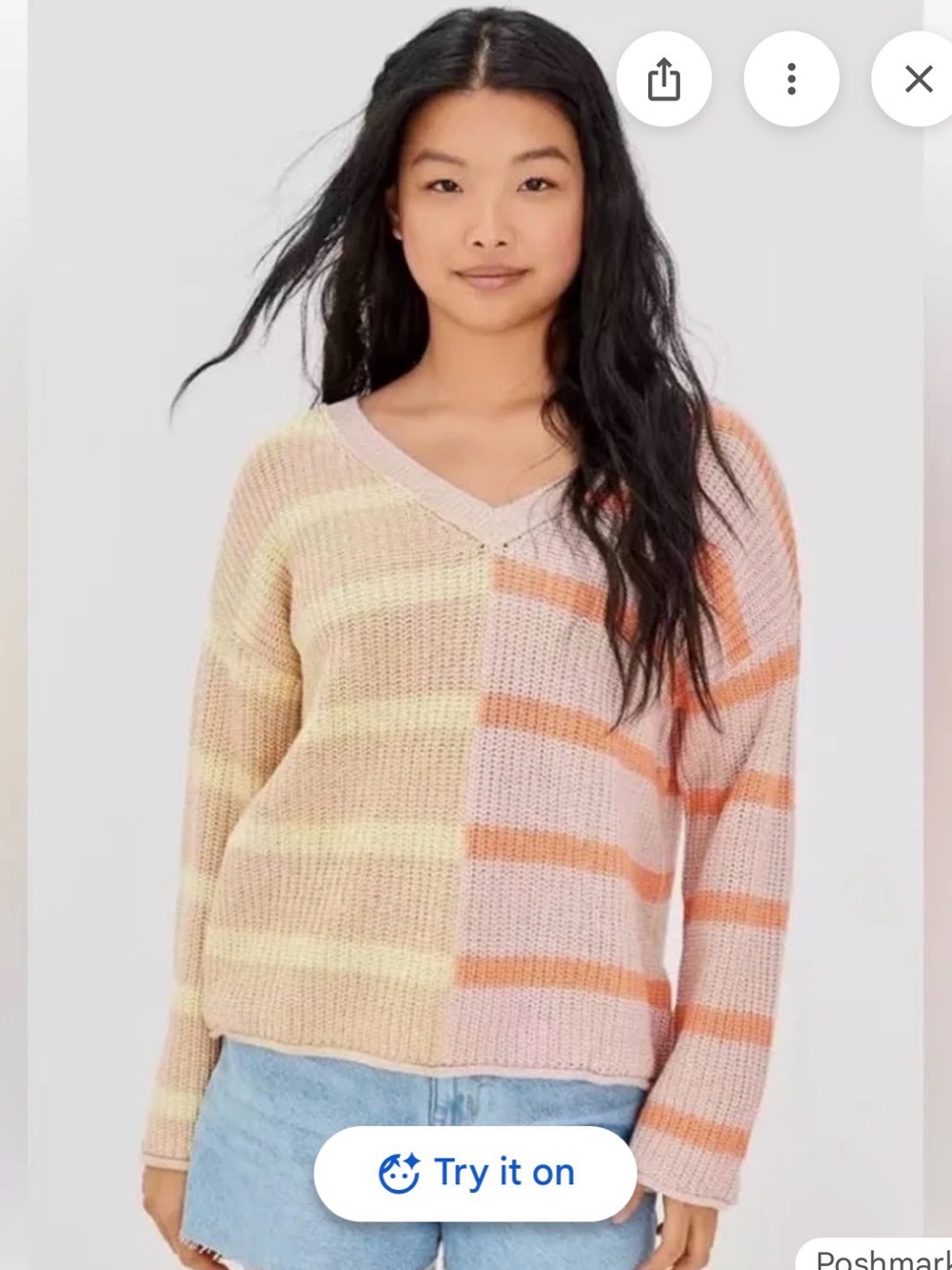 American Eagle Outfitters 100% Cotton Striped Sweater